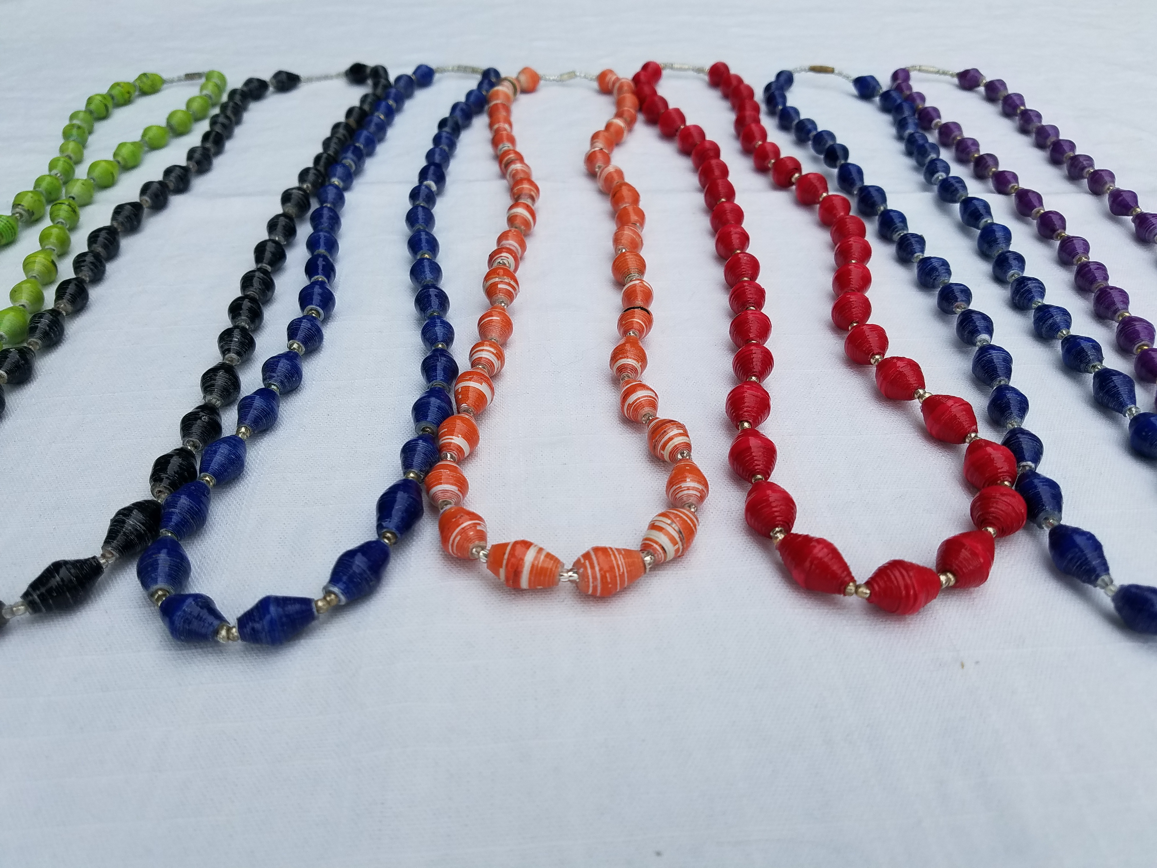 product of Uganda AFRICAN PAPER BEAD NECKLACE multicolor